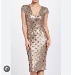 Dress the Population Luna Sequin Midi Dress Size Large
